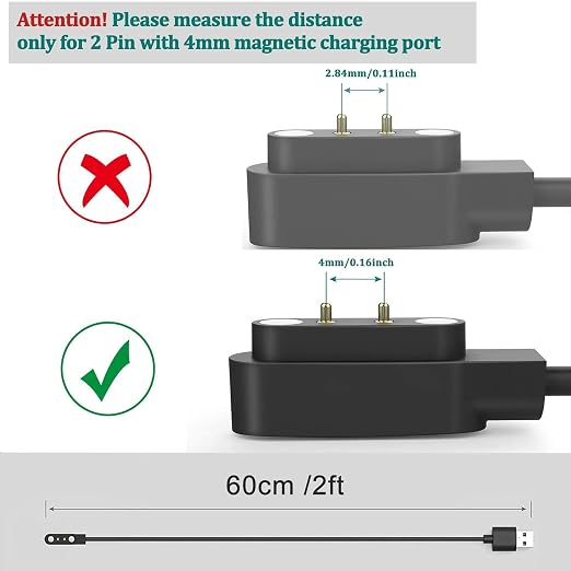 Vancle 2 Pack for Gloryfit Smart Watch Charger, Magnetic USB Charging Cable for - Image 4