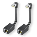 2Packs Right Angle Cat7 Ethernet Extension Cables Flat 15CM/6inch, Right angle by JUXINICE
