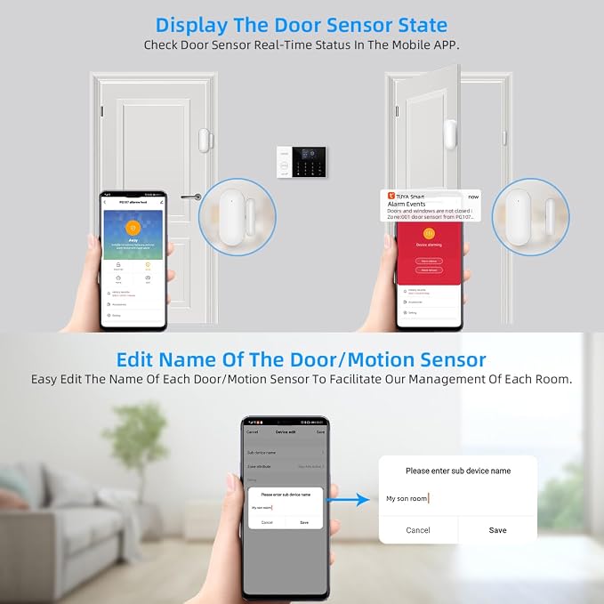 LWOHSI Wireless Alarm System, DIY 4G/WiFi Home Security Systems, Phone APP Alert - Image 4