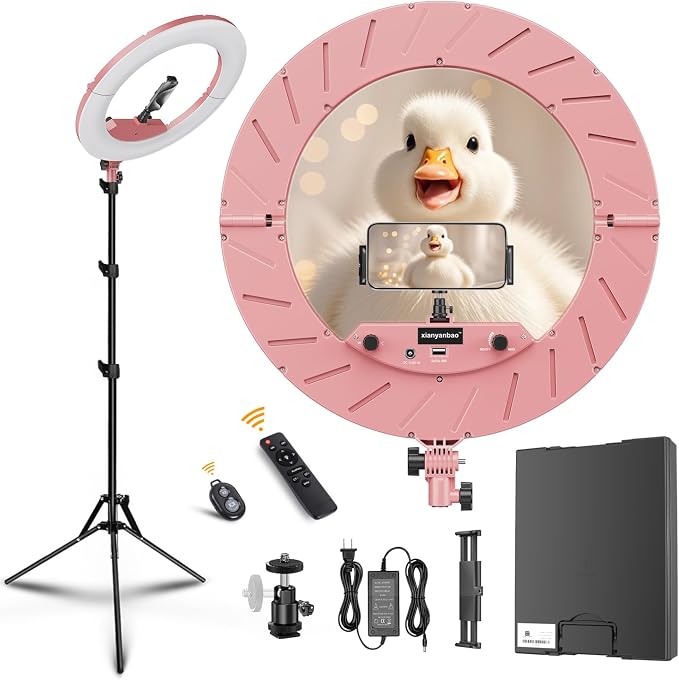 18 Inch Ring Light Kit, 55W6700k Dimmable LED Light, Tripod Stand, Remote by xianyanbao