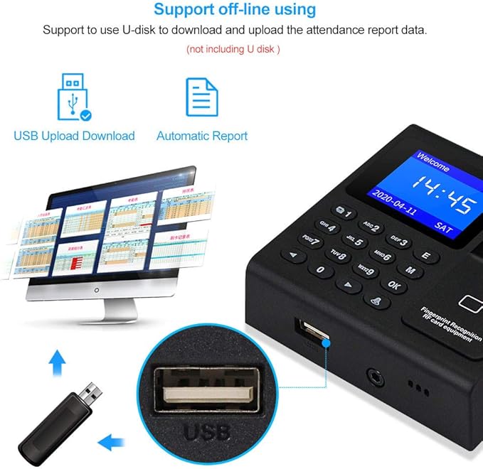 RFID Access Control System Kit: Employee Fingerprint Time & Attendance Terminal - Image 5