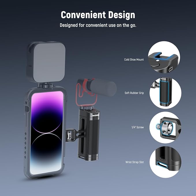 NEEWER Side Handle Grip with Wireless Remote Control Button Shutter Trigger - Image 6