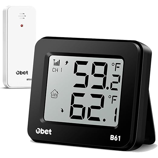 OBET Indoor Outdoor Thermometer Wireless Outdoor Thermometer Digital by OBET