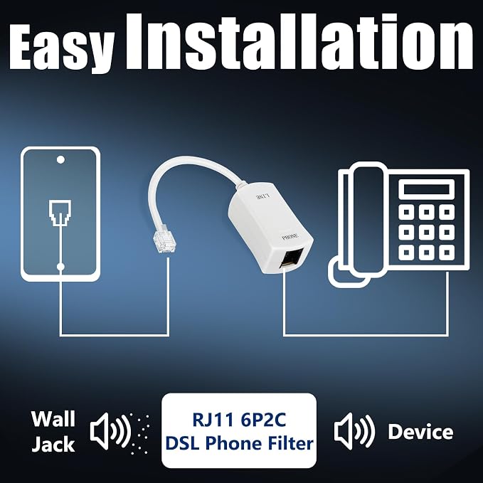 Uvital DSL Filter for Landline Phone, 1 Pack DSL Modem Phone Filter Adapter - Image 5