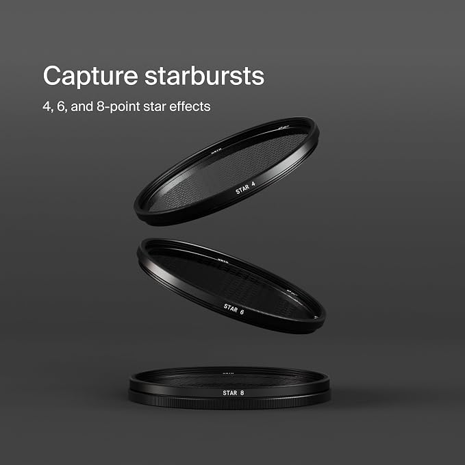 Urth 82mm 3-in-1 Star Lens Filter Kit — 4, 8 Point Starburst Effects - Image 2