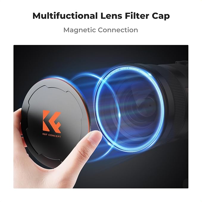 K&F CONCEPT 62mm Thread & Magnetic 2-in-1 Lens Filter Cap Only Compatible - Image 3