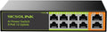8 Port PoE+ Switch 120W 30W/Port, 2 Uplink Ports, 250M Transmission, AI Smart by SICSOLINK