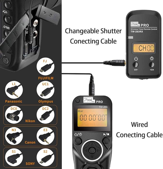 Remote Shutter Compatible for Canon, PIXEL Wireless Shutter Release Timer - Image 3