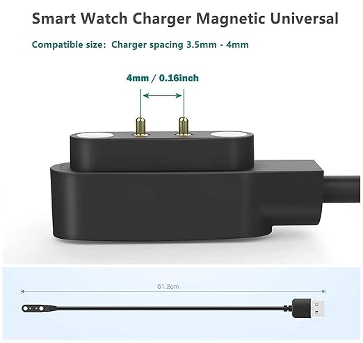 Smart Watch Universal Charger Magnetic, da fit Smartwatch Accessories 2 Pin 4mm - Image 2