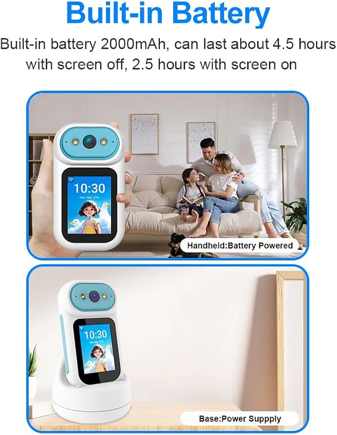 Video Calling Handheld Security Camera Indoor, Nanny Camera Baby Camera Pet - Image 8