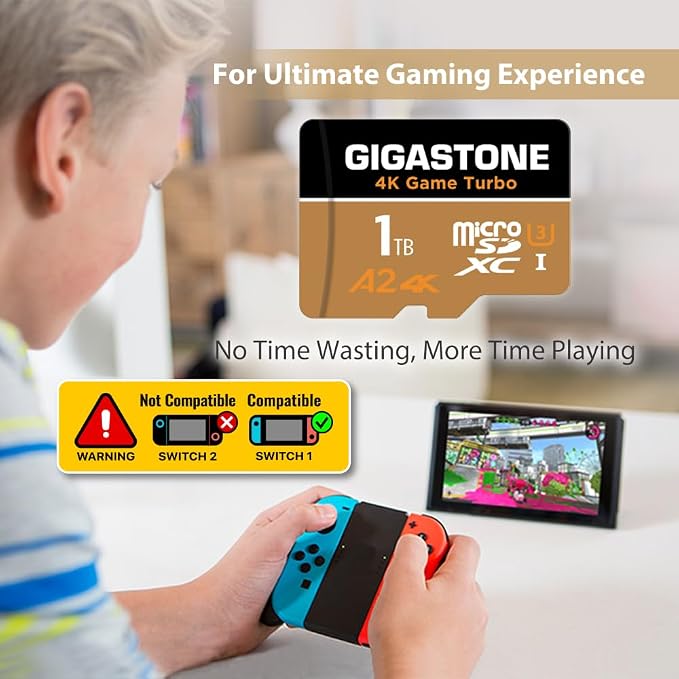 【for Switch 1 Only】 GIGASTONE 1TB Micro SD Card, 4K Game Turbo, Memory Card - Image 7