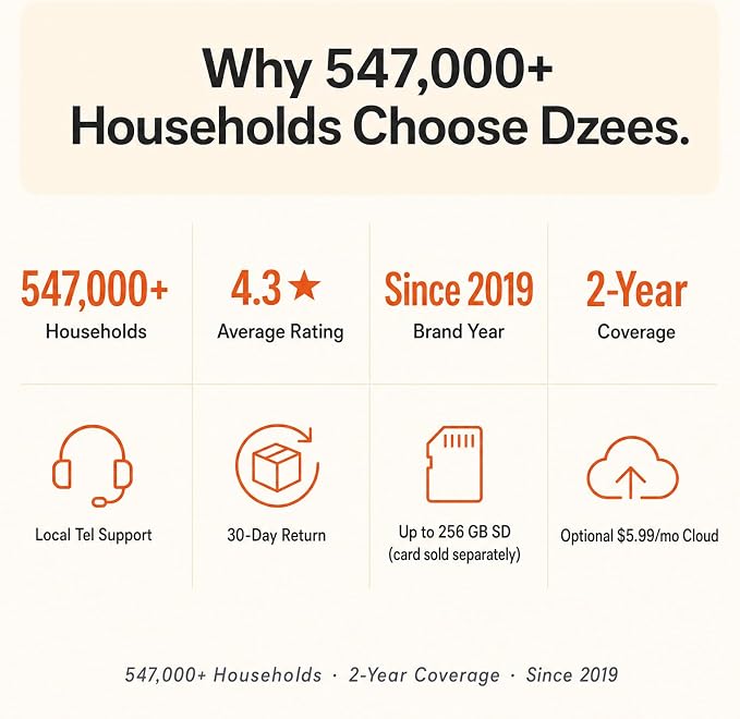 Dzees 2K Security Cameras Wireless Outdoor, Battery Powered AI Motion Detection - Image 9