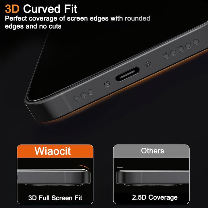 Wiaocit 3 Pack Tempered Glass Screen Protector - Image 5