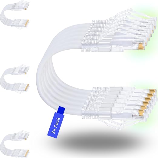 Rapink Patch Cables Cat6/ Cat6a 5ft Slim, Cat6a Ethernet Patch Cable 10G Support by Rapink