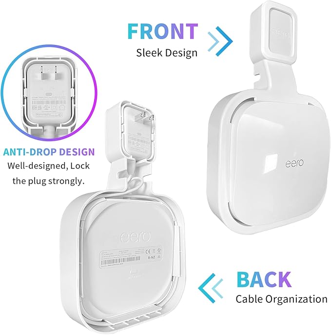 Wall Mount Holder for eero Pro 6e/Pro 6 Mesh Wi-Fi System, Outlet Wall Mount - Image 4