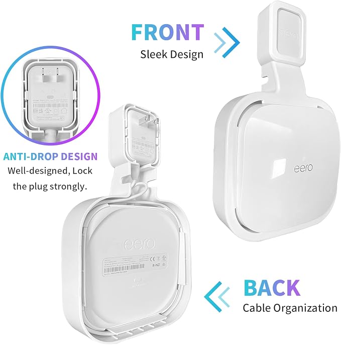 Wall Mount Holder for eero Pro 6e/6 Mesh Wi-Fi System, Outlet Wall Mount Stand - Image 7