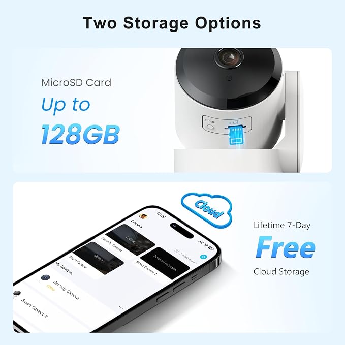 AMOROM 2 Pack 2K Indoor Security Camera Wireless, 360° Pan-Tilt Wi-Fi Pet/Baby - Image 9