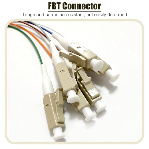 4Pack LC UPC 6 Fibers Multimode Bunch OM3 50/125 LC-UPC Fiber Pigtail - Image 2