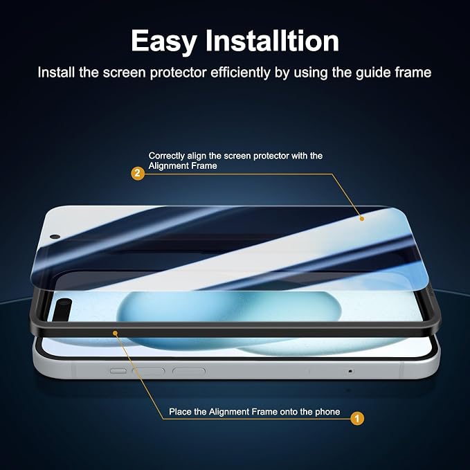 NEW'C 3x Privacy for iPhone 15 Screen Protector+ 3x Camera Lens Protector - Image 4