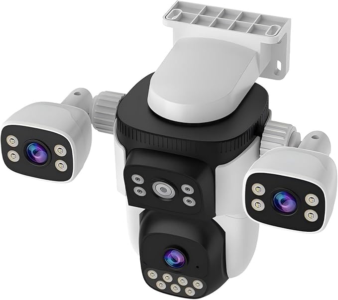 EVERSECU Triple Lens WiFi PTZ Security Camera, Three Cameras in One, Side by EVERSECU