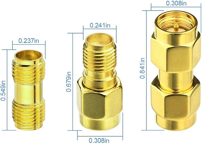 Superbat RF coaxial SMA Male to SMA Female Bulkhead RG174 15ft Cable + 3pcs RF - Image 3