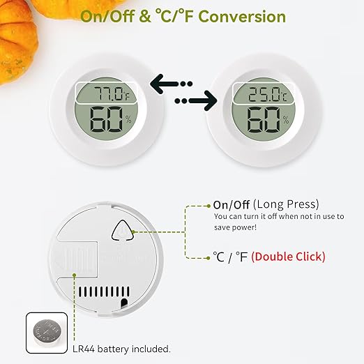 Atogou 3-Pack Mini Hygrometer & Thermometer, Indoor Outdoor Digital Humidity - Image 4