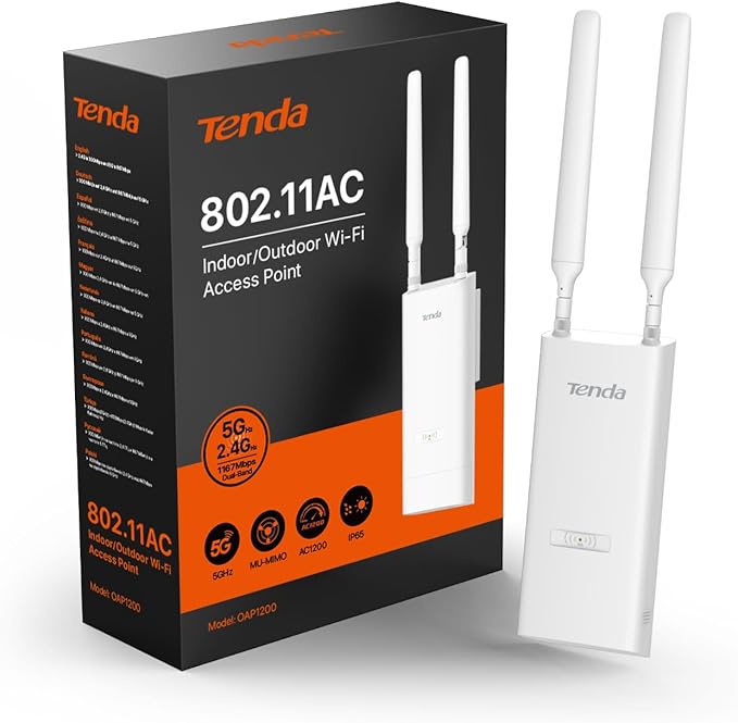 Tenda AC1200 Outdoor WiFi Access Point | Dual-Band Gigabit Wireless AP by Tenda