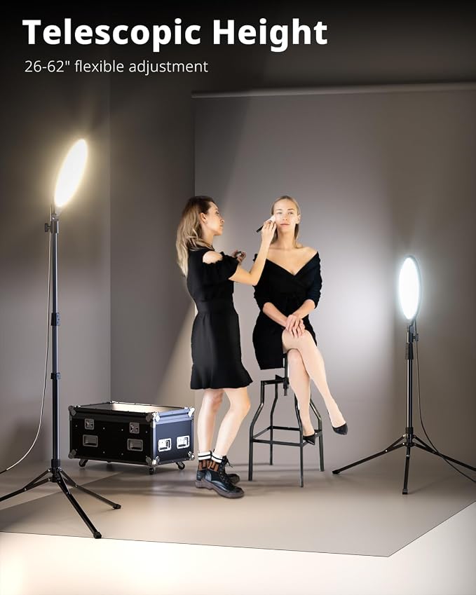 UBeesize 10" LED Light with 62" Tripod Stand, Phone Holder & Remote - Image 5