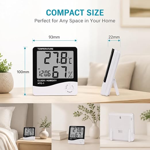Digital Hygrometer & Thermometer – Indoor Temperature and Humidity Monitor - Image 3