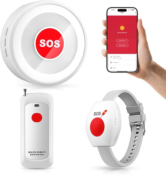 Life Alert System No Monthly Fee, Caregiver Pager Call Button by CaregiverPager