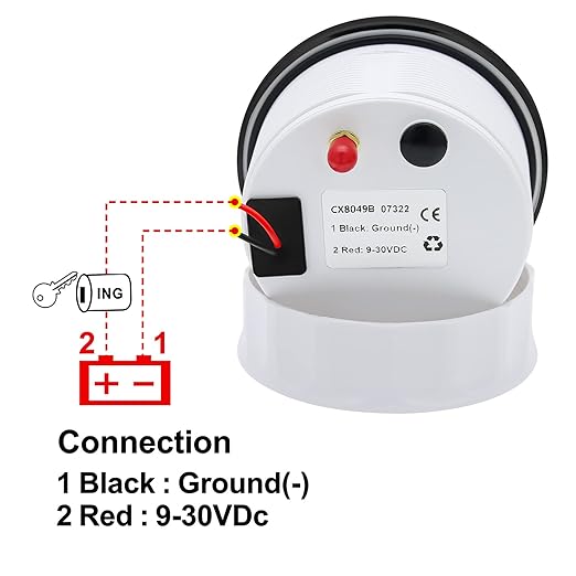 GPS Speedometer 3-3/8" 85mm Boat GPS Speedometer Odometer Waterproof White - Image 6