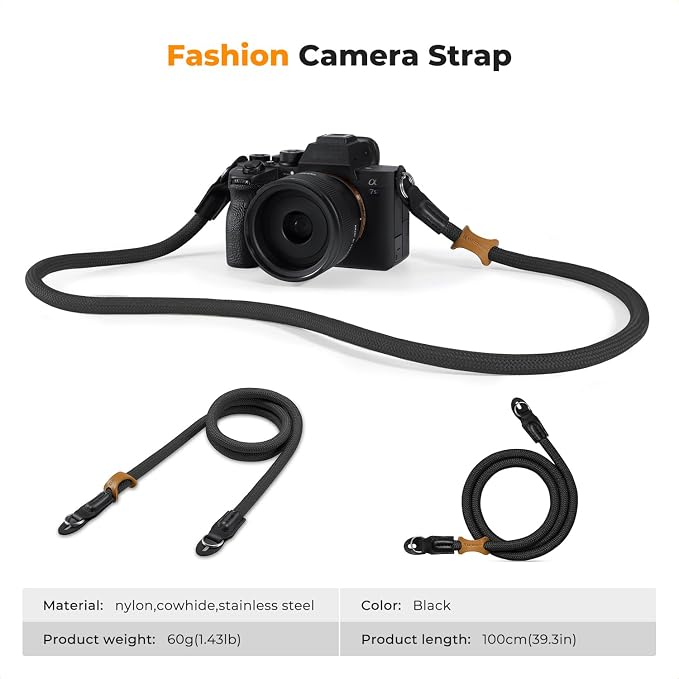 K&F CONCEPT Camera Neck Strap, 100cm Nylon Rope Camera Shoulder Strap - Image 7