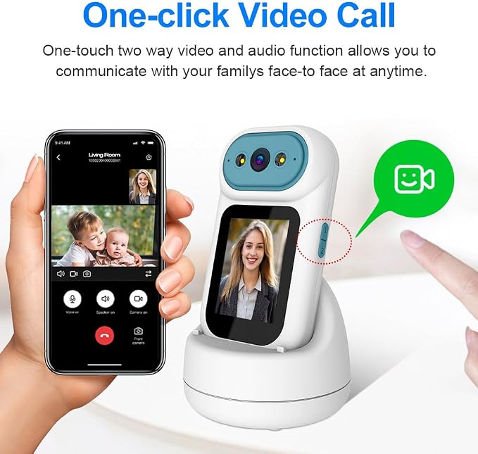 Video Calling Handheld Security Camera Indoor, Nanny Camera Baby Camera Pet - Image 3