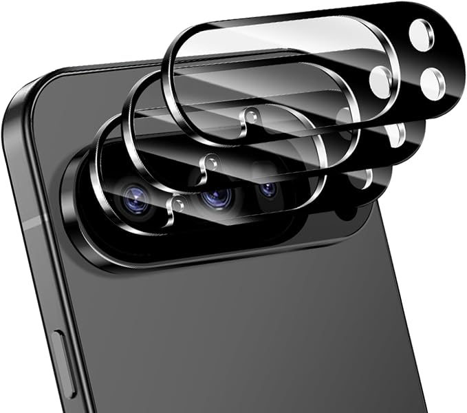 3 Pack for Google Pixel 10 Pro XL Camera Lens Protector, Tempered Glass 9 by NECARSIN