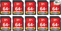 GIGASTONE 64GB SD Card 10-Pack UHS-I U1 Class 10 SDXC Memory Card High Speed by Gigastone