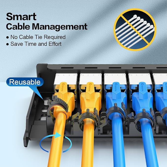 6 Port Patch Panel 0.5U CAT7 Keystone Patch Panel - Image 3