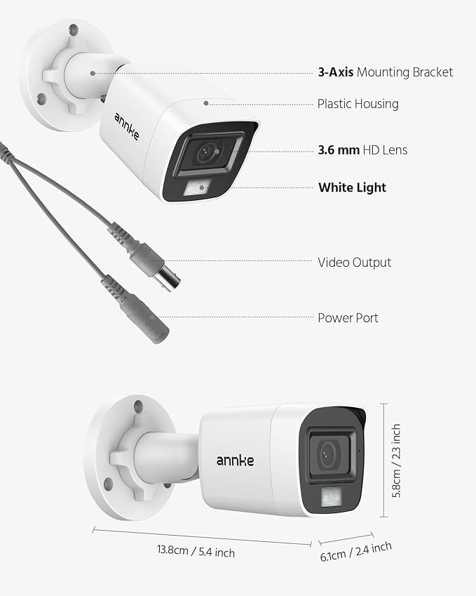 ANNKE 4 Packed 2.0MP 1080P 1920TVL Wired Security Camera Kits, HD TVI Add-on - Image 8