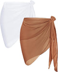 CHICGAL 2 Pieces Women Beach Sarong Bathing Suit Wrap Skirt Sheer Bikini by CHICGAL