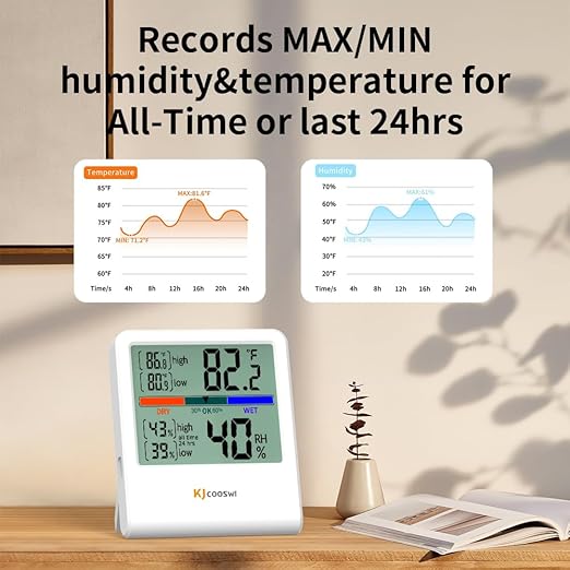 Digital Thermometer Hygrometer, Indoor Wall Thermometer Humidity Indoor - Image 5