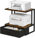Printer Stand with Storage for Desk, with Fabric Drawer Desktop Printer Stand by VYUOL