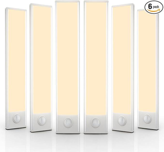 6 Pack Under Cabinet Lighting Wireless, 40 LED Rechargeable Battery Motion by BuyNow