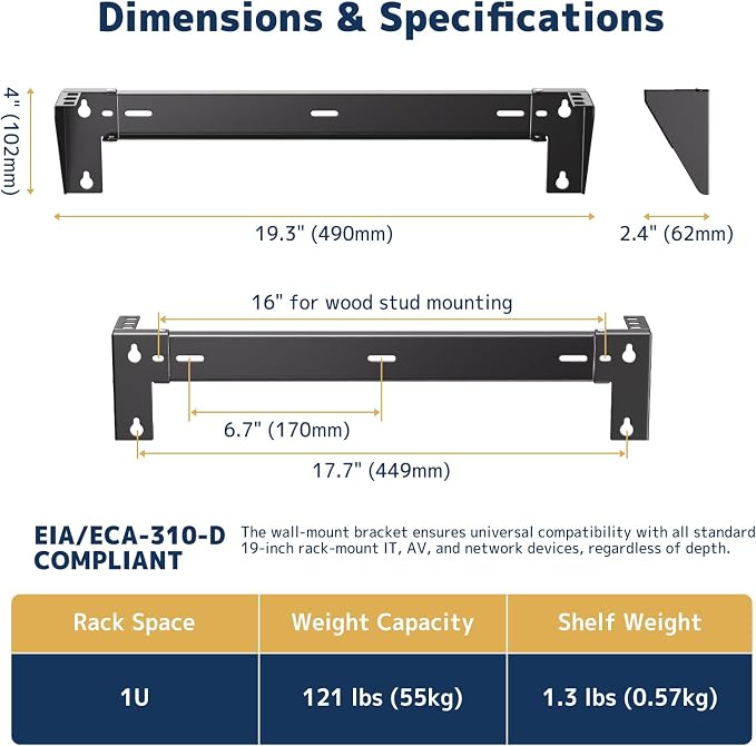 1U Vertical Wall-Mount Rack - Image 4
