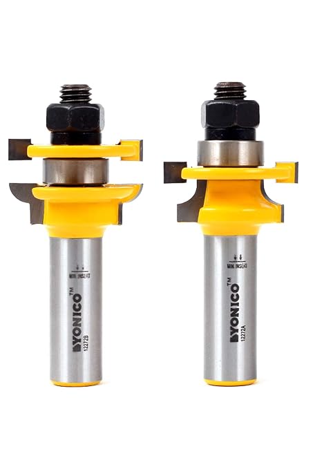 YONICO Router Bits Set Rail and Stile 2 Bit Junior Roundover 1/2-Inch Shank by Yonico