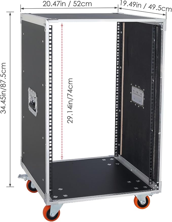 AV Gear Rack 16U Home Audio & Video Stage Stereo Equipment Storage Cabinet - Image 2