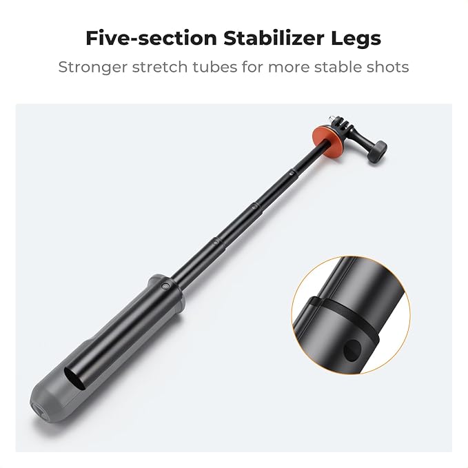 K&F CONCEPT 58.5cm/23" Selfie Stick Tripod, Portable Vlog Handle Grip Action - Image 4