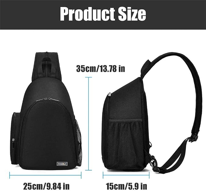 Cwatcun Sling Camera Bag, Camera Shoulder Crossbody Backpack, - Image 6