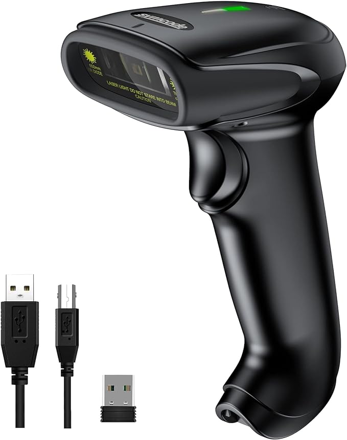Symcode Wireless Barcode Scanner Versatile 2-in-1 Handheld Automatic 1D Laser by ProfessionalBarcodeScanner
