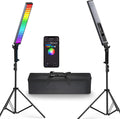 NEEWER Photography RGB Light Stick Kit, 2 Pack LED Video Tube Lights w/Stands by Neewer