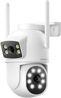 Dual Lens Security Cameras Wireless Outdoor, 2K Full HD Video, 360° View by CAMCAMPSECURITY
