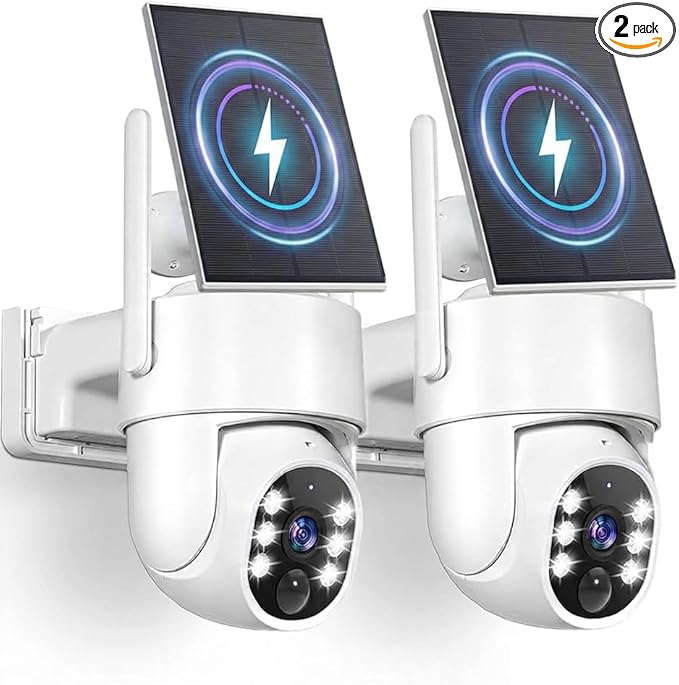 Gianteye 5G Solar Security Cameras Wireless Outdoor, 2K Cameras by STARTWITHGianteye